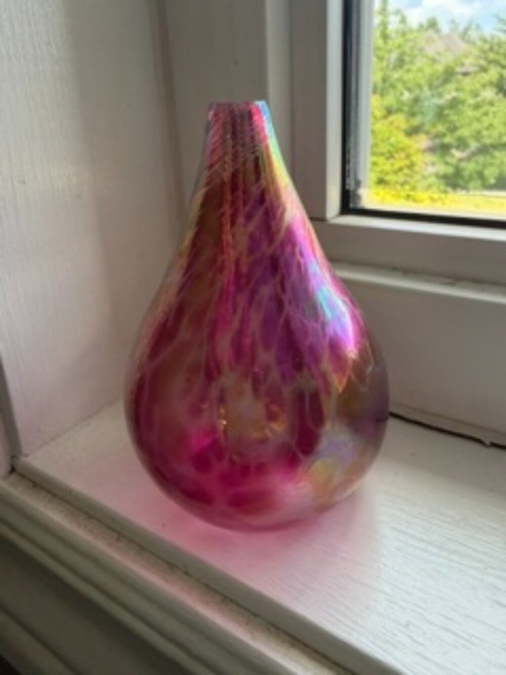 Vintage Signed Hand Blown Glass Oil Burner